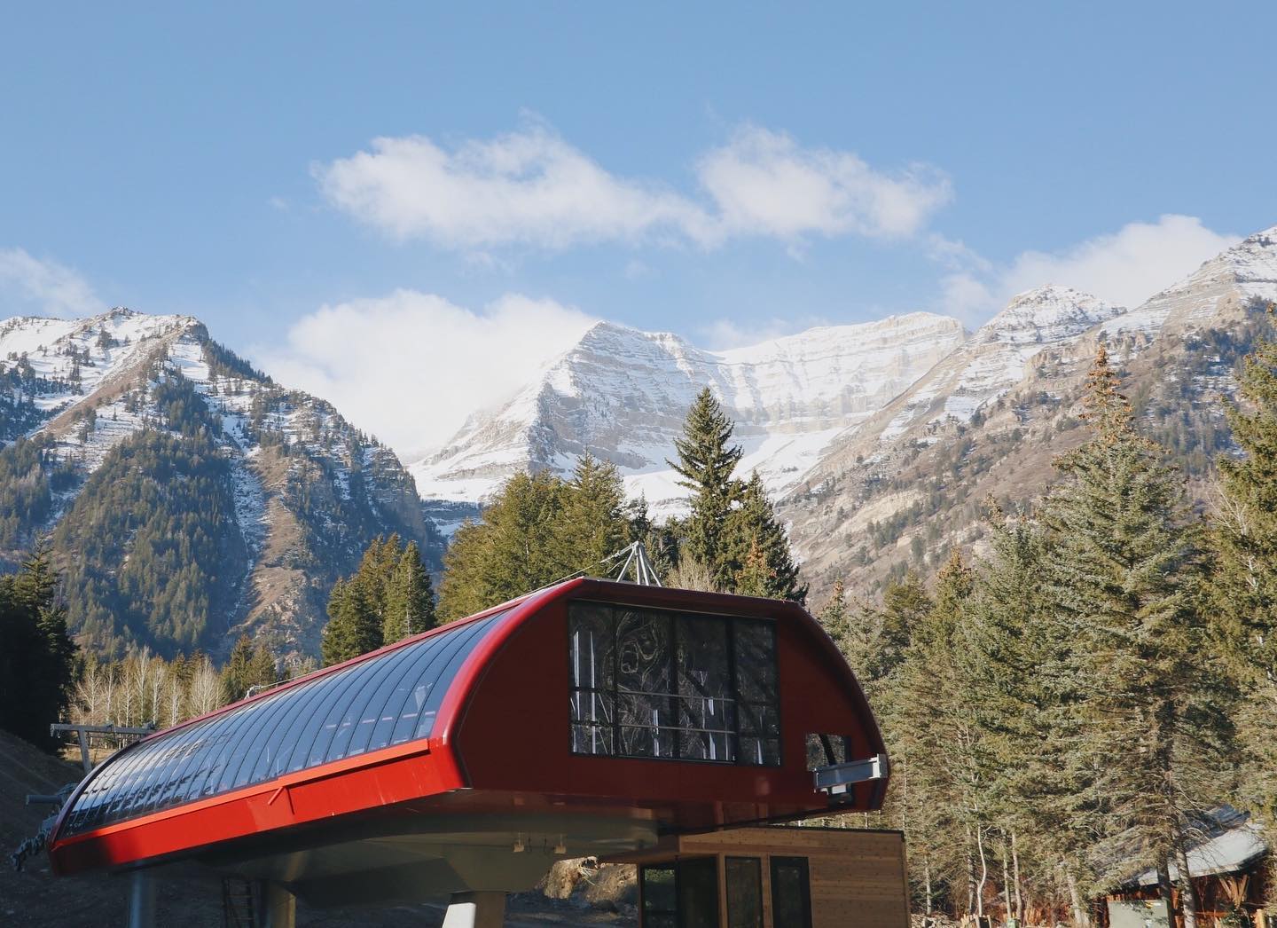 A high-speed chairlift at Sundance Mountain Resort.