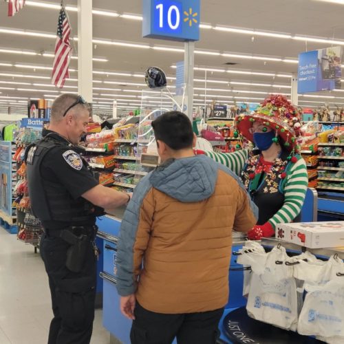 Shopping with cops at Walmart.