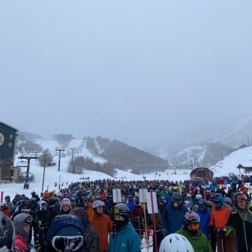 The line at Park City Mountain on New Year's Eve.