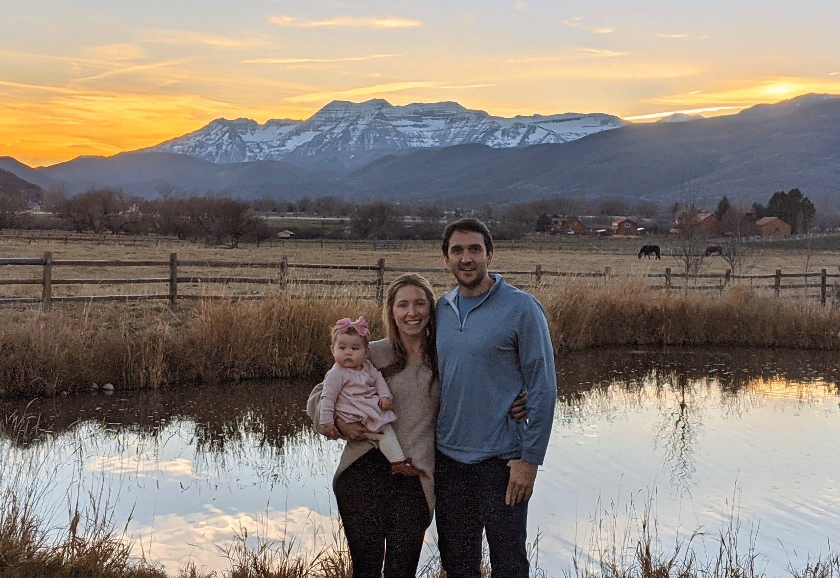 Brittany Frisch, Justin and little Sofia Falzone.