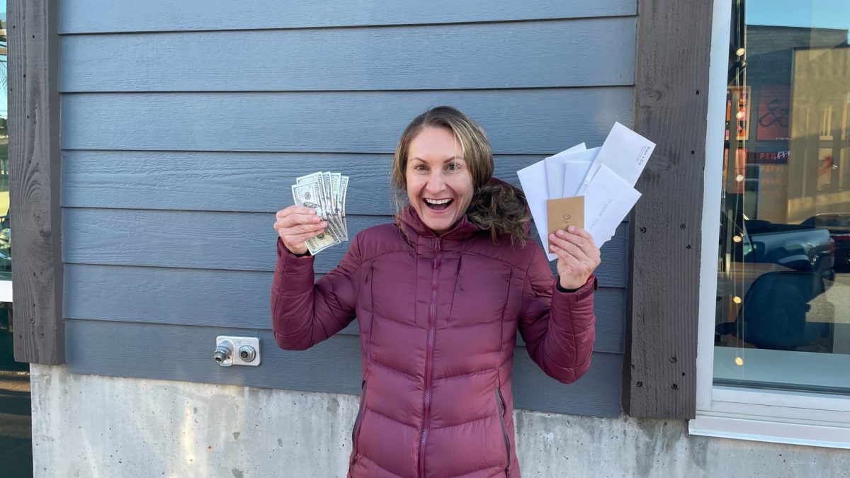 Leslie won over $3,000 in prizes from local businesses in TownLift's Local Holiday Shopping Spree.