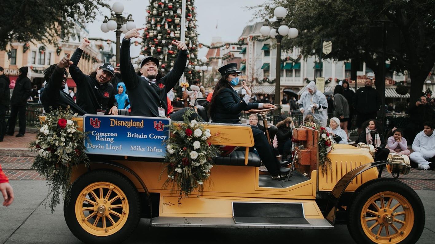 Utes spend the day at Disneyland while in Los Angeles to play in the Rose Bowl.