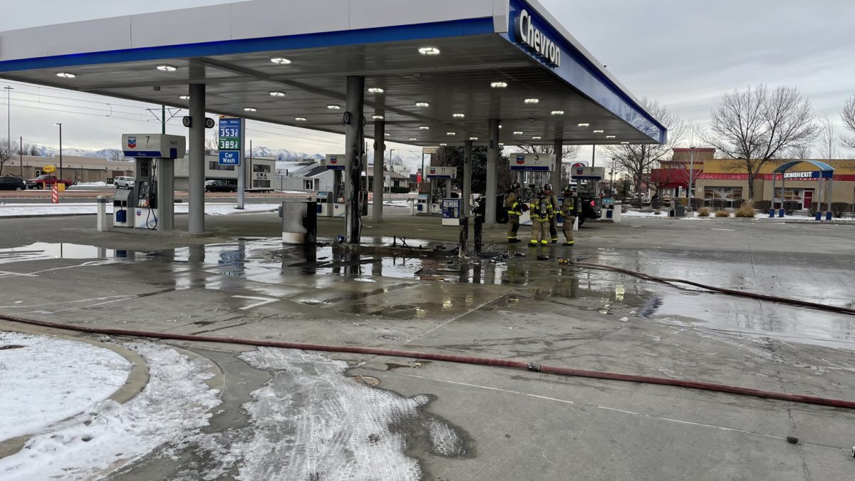SLC Fire crews responded to a fuel pump fire at Redwood Road and North Temple.
