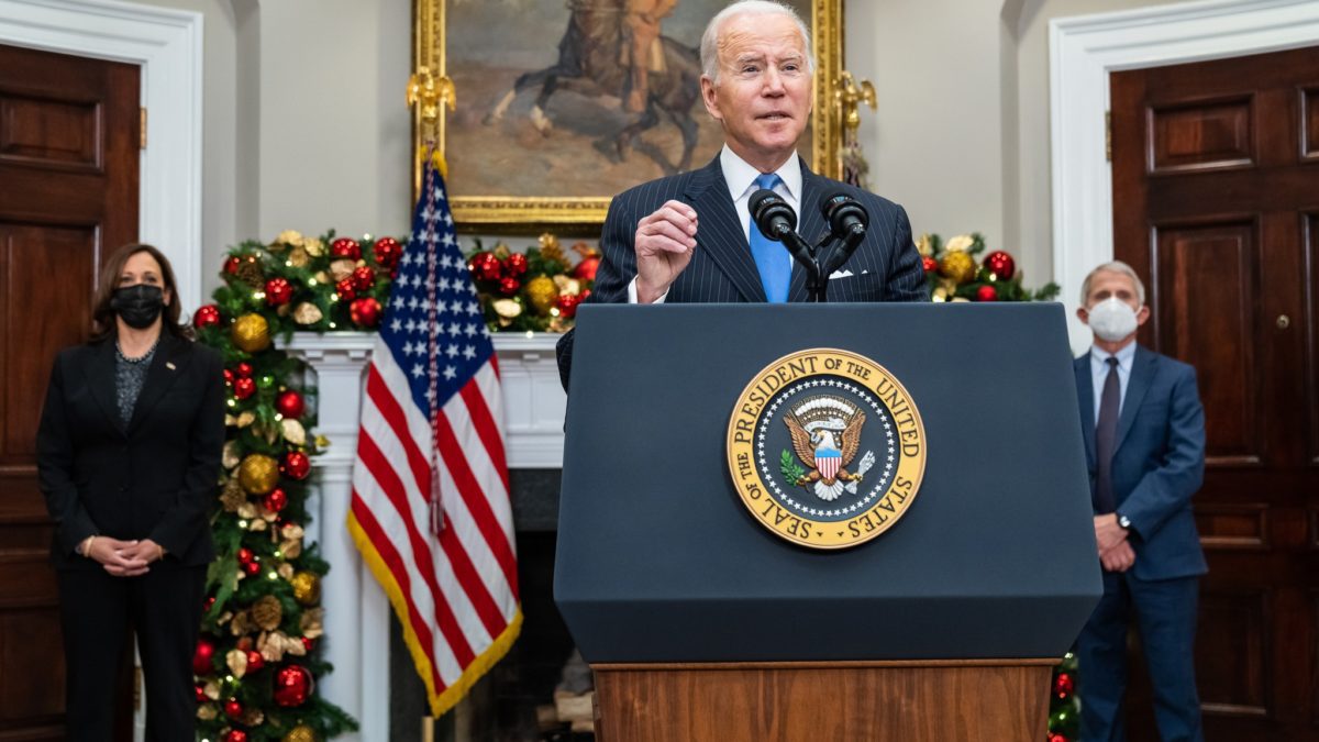“I know you’re tired, and I know you’re frustrated. We all want this to be over. But we’re still in it,” Biden said.