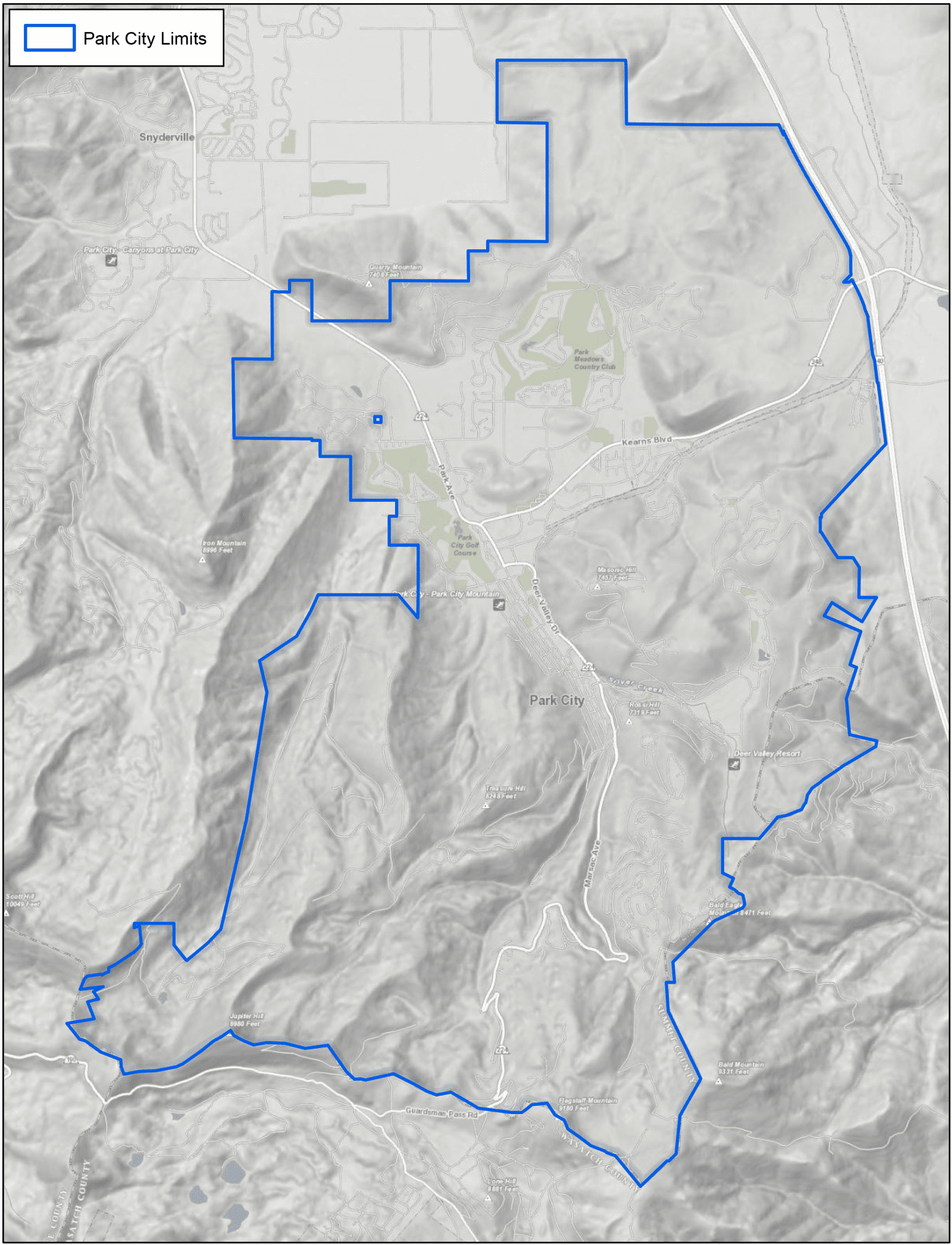 Park City limits, including the recently annexed area.