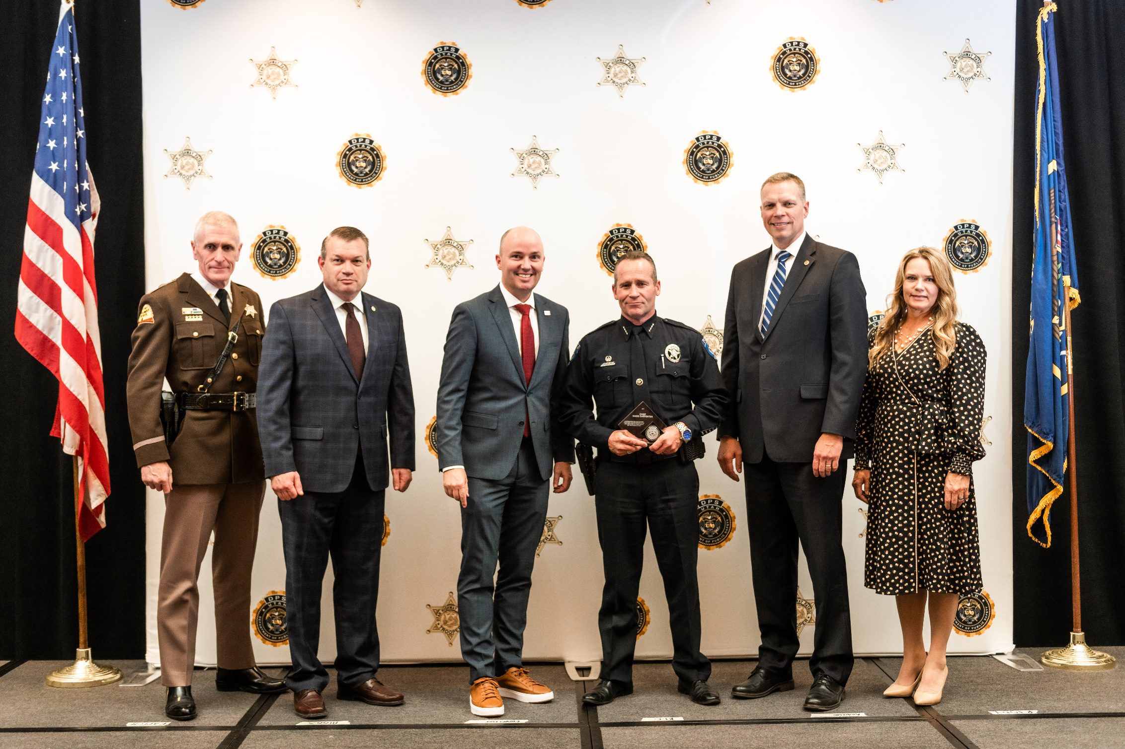 Park City Police Chief Wade Carpenter with Gov. Spencer Cox.