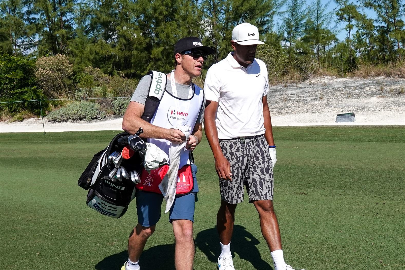 Utah Jazz Owner Ryan Smith caddied for Salt Lake City's Tony Finau at the Hero World Challenge.