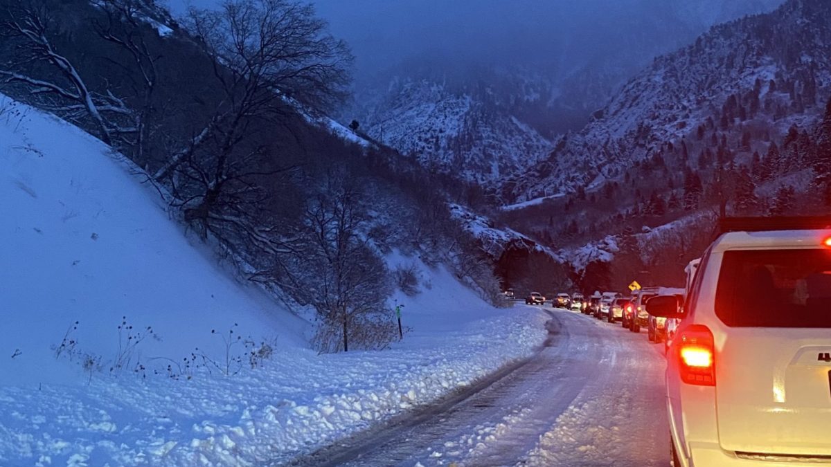 Traffic was temporarily shut down on Wednesday morning at the mouth of Big Cottonwood Canyon.