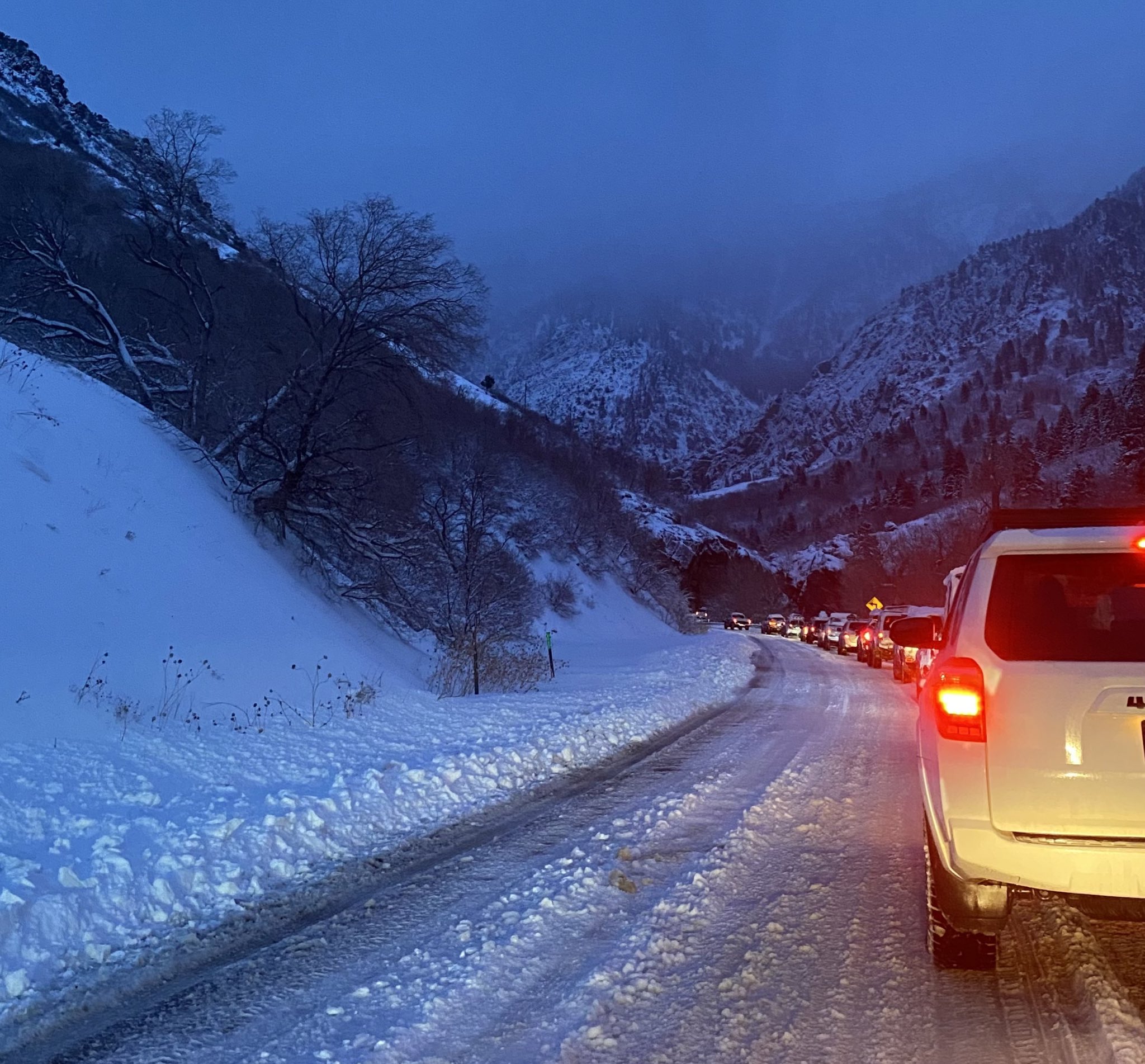 Traffic was temporarily shut down on Wednesday morning at the mouth of Big Cottonwood Canyon.