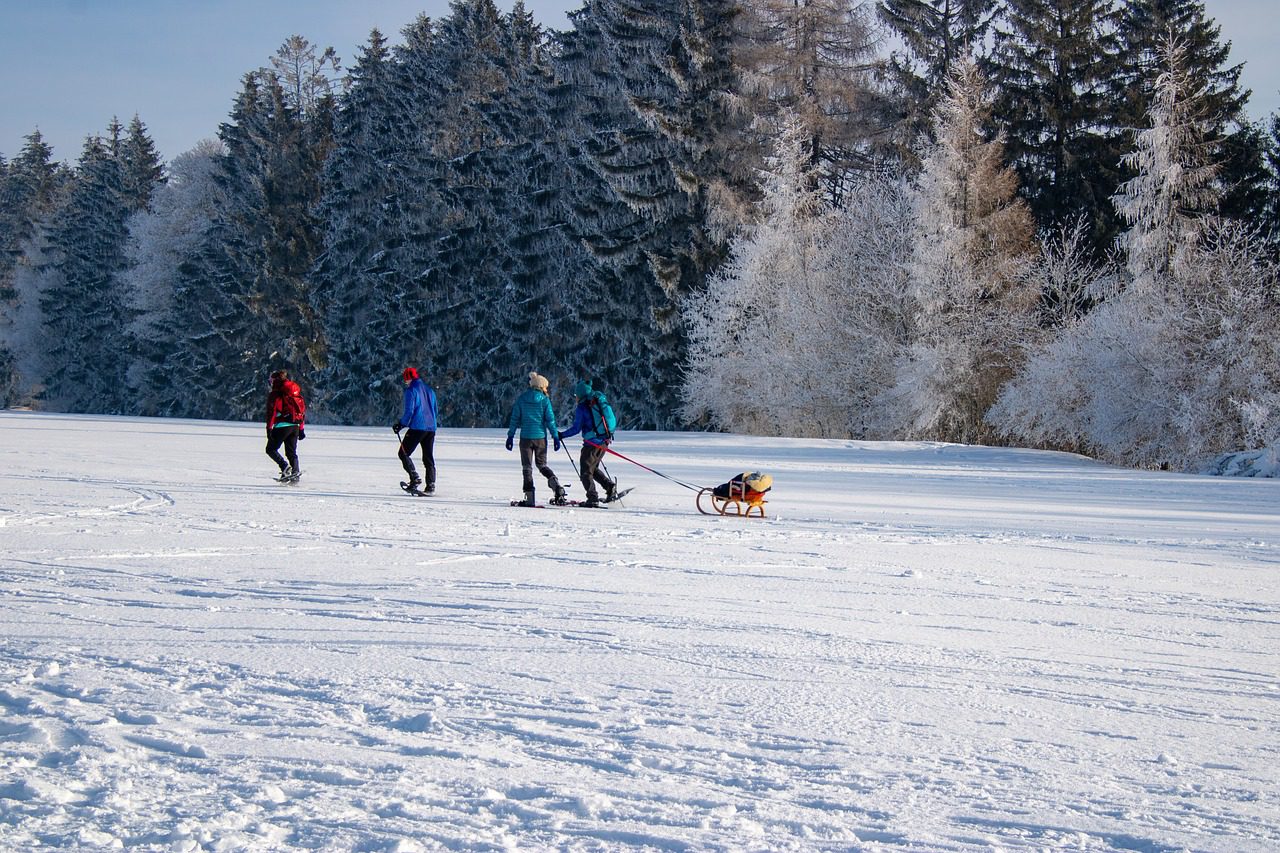 Adventuring on snowshoes.