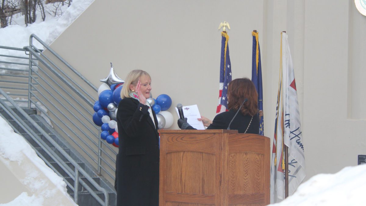 Nann Worel was sworn in as Park City Mayor on Tuesday afternoon on the steps of the Marsac Building.