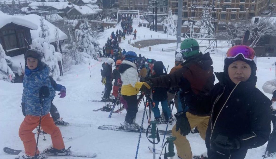 The line at the Town Lift during the holiday season in Park City. The author of a viral petition is now calling for Vail Resorts customers to cancel their Epic Passes for next season.