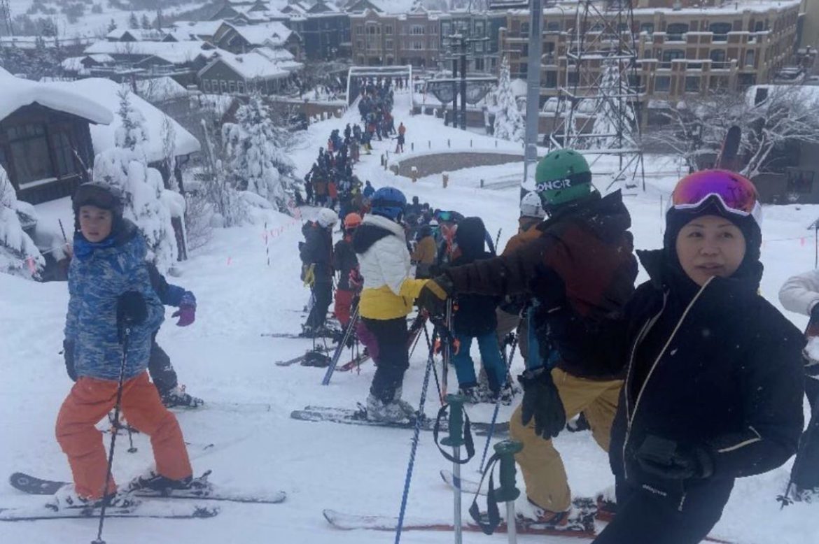 The line at the Town Lift during the holiday season in Park City. The author of a viral petition is now calling for Vail Resorts customers to cancel their Epic Passes for next season.