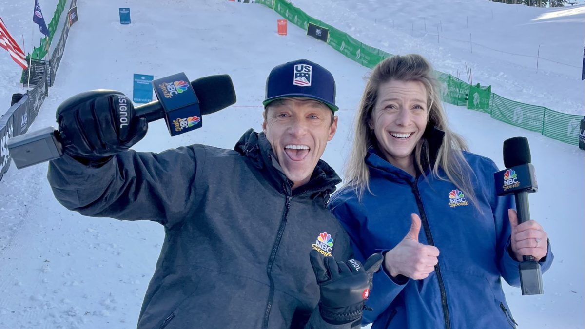 Trace Worthington and Hannah Kearney, at Deer Valley's 2022 World Cup. She's a gold and bronze medal-winning, three-time Olympic mogul skier joining NBC behind the microphone for her first time in Connecticut for the Beijing Olympic Games. Trace said, "Even though this is her first rodeo for Olympic broadcasting, she's already killin' it."