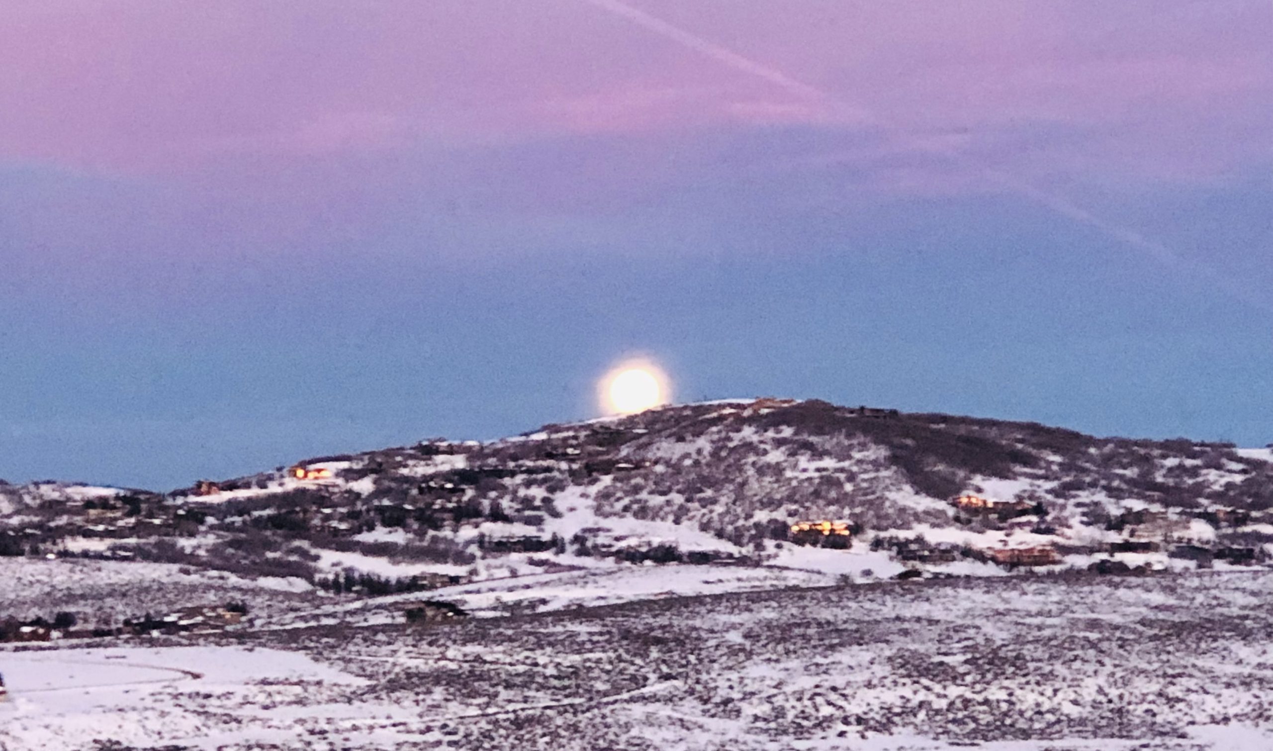 Moon setting over Summit County.