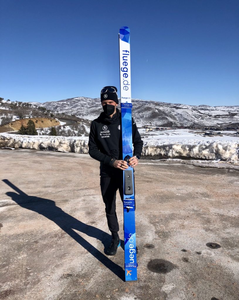 2022 Beijing US Nordic Combined Olympian Ben Loomis at the Utah Olympic Park mere days before flying to China.