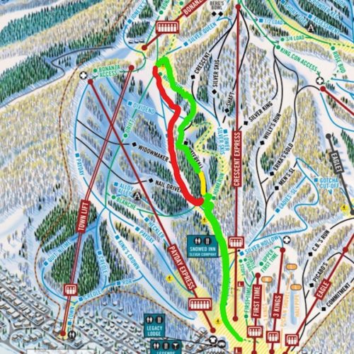 Uphill race course at Park City Mountain.