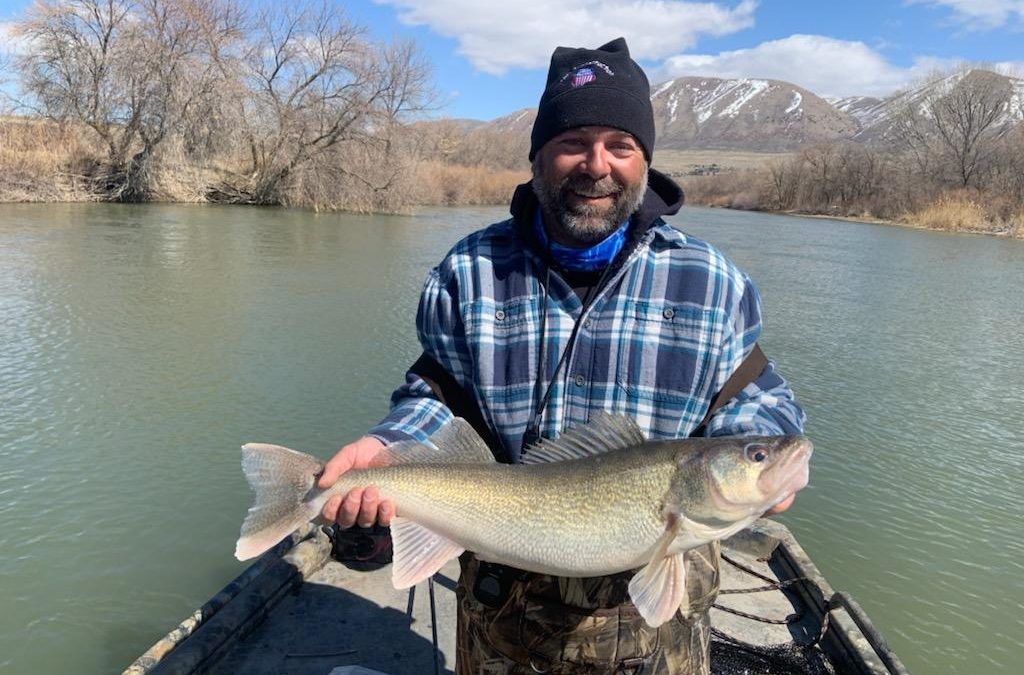 The record-setting Walleye caught by Colby Woodruff.