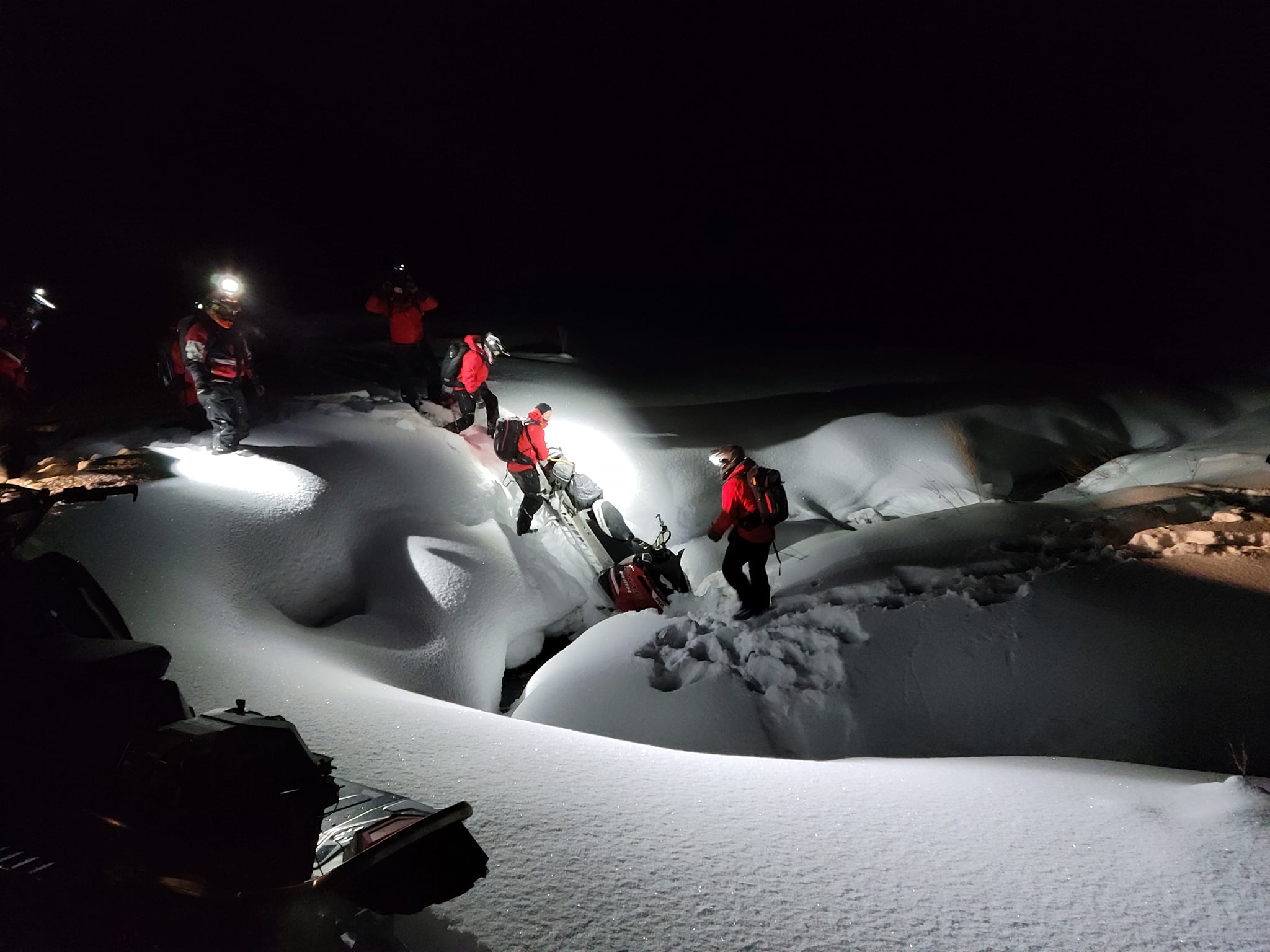 Teams were dispatched on Thursday night to locate two missing snowmobilers in the Strawberry Reservoir area.