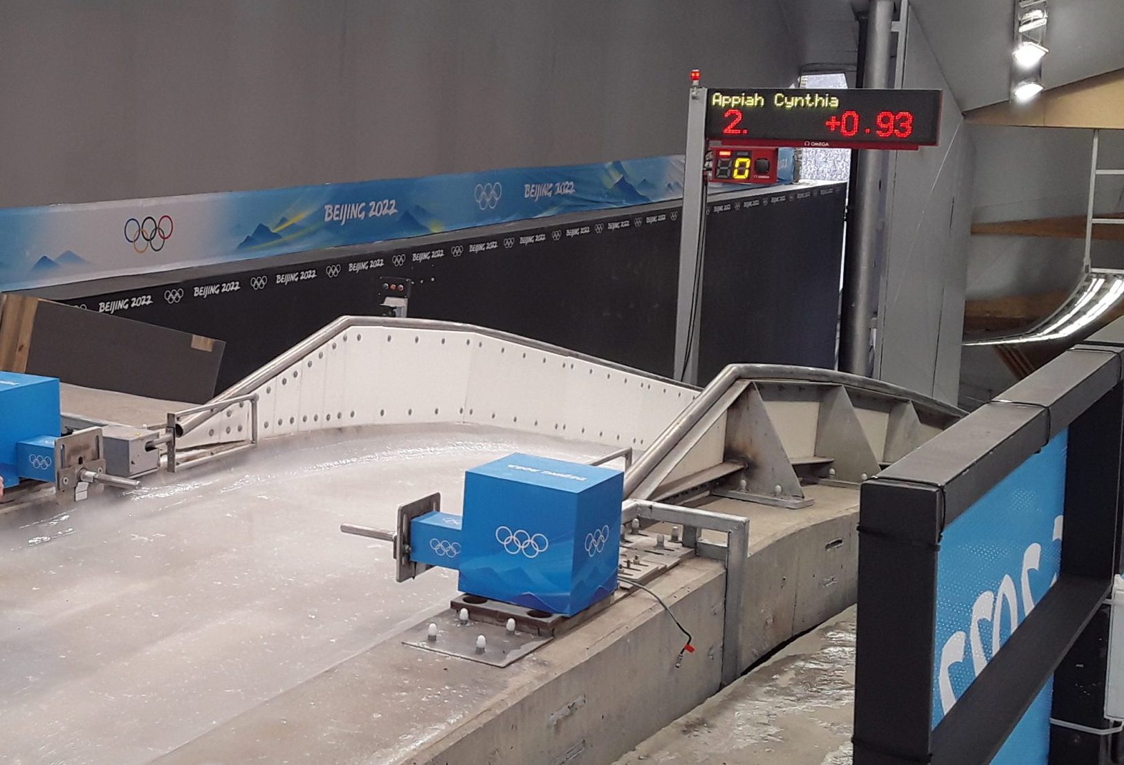 The Luge start pull handles at the Beijing 2022 Winter Olympic Games.