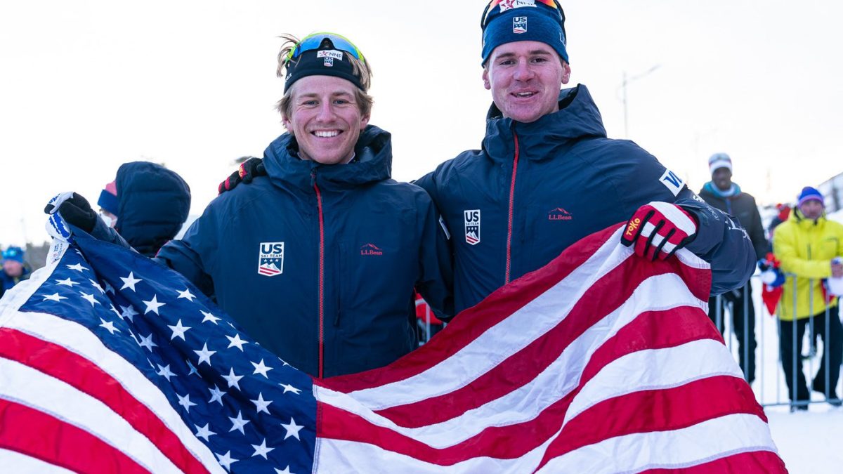 University of Utah students Walker Hall and Brian Bushey captured the bronze medal for the USA Cross Country ski team at the U23 Junior World Championships.