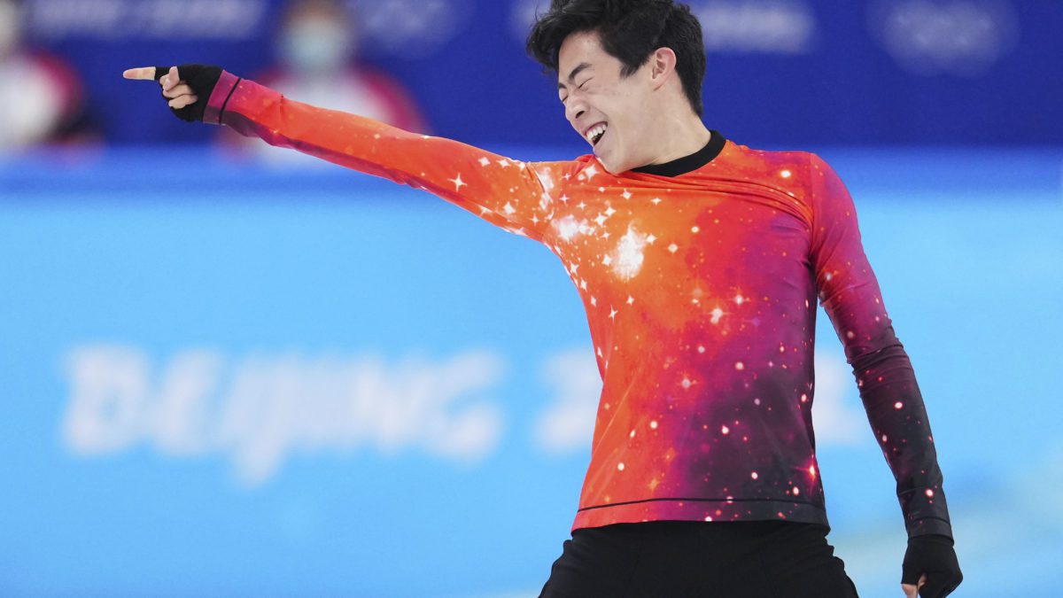 Nathan Chen of United States performs during the Men Single Skating Free Skating at Capital Indoor Stadium in Beijing, China on February 10, 2022. Nathan Chen won the event to claim gold medal.