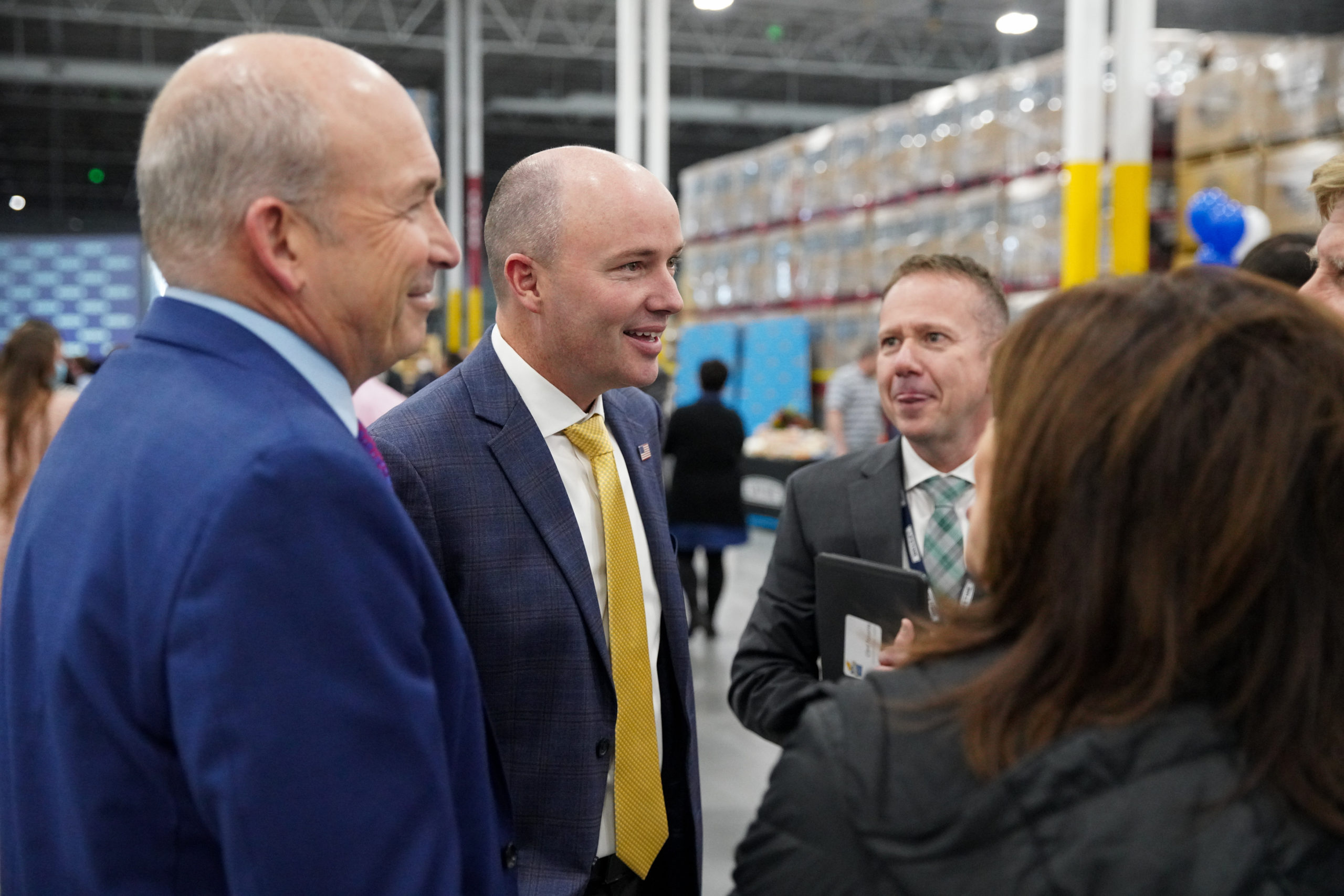 Gov. Cox at at Lifetime Products ribbon cutting event in Clearfield on Wednesday.