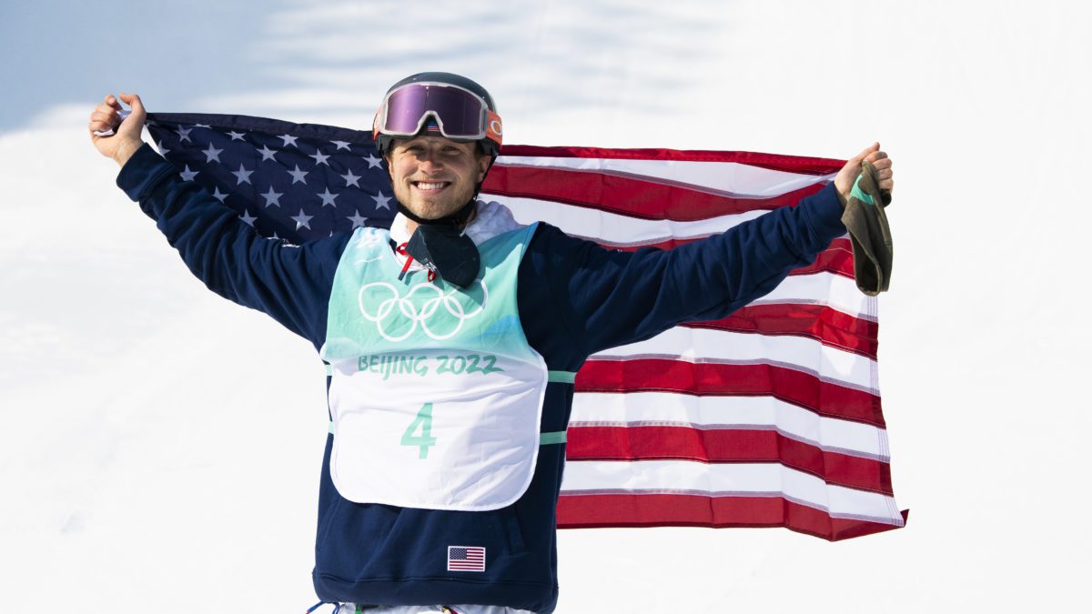 Park City's Colby Stevenson after winning an Olympic silver medal in the inaugural Big Air competition in Beijing.
