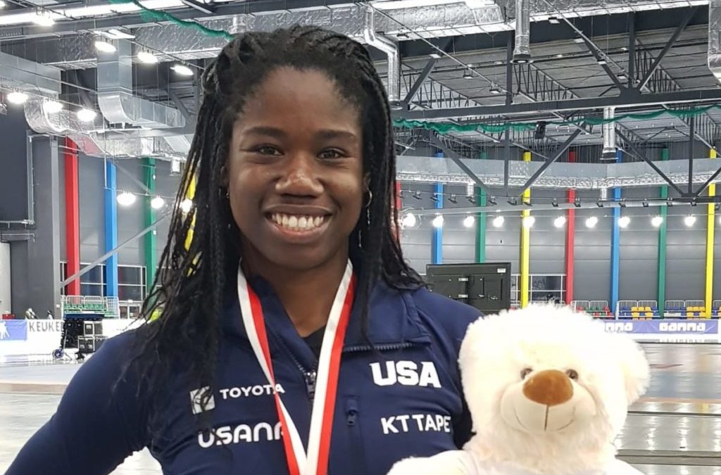 American Erin Jackson won gold in the speedskating women's 500-meter race at the 2022 Winter Olympics on Sunday.