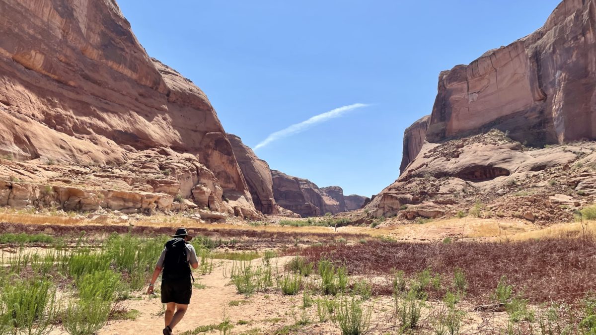 Hiking in Glen Canyon National Recreation Area.