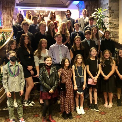 Casey Dawson, (back row on the right) at the Stein Erikson Lodge's annual Jan's Winter Welcome fundraiser gala for the Youth Sports Alliance.