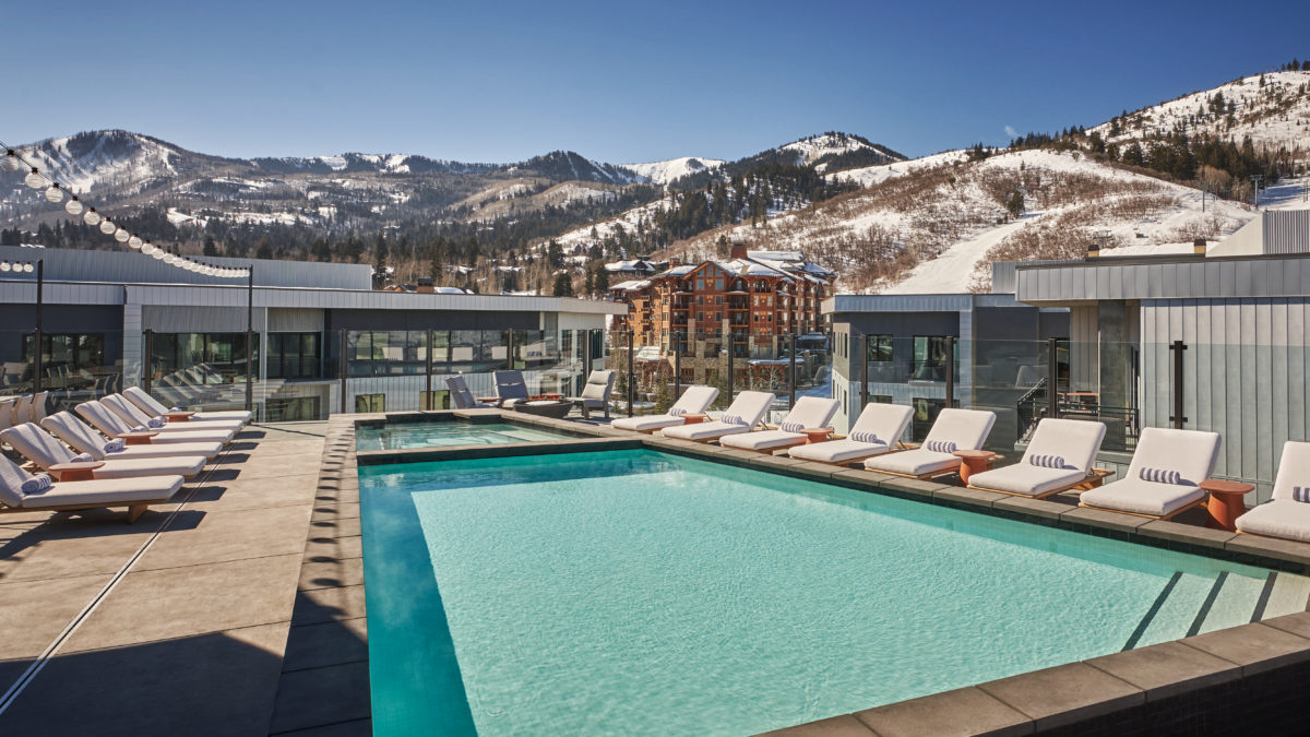 The rooftop pool at Pendry Park City has spectacular views, DJ sets, light fare, and craft cocktails.
