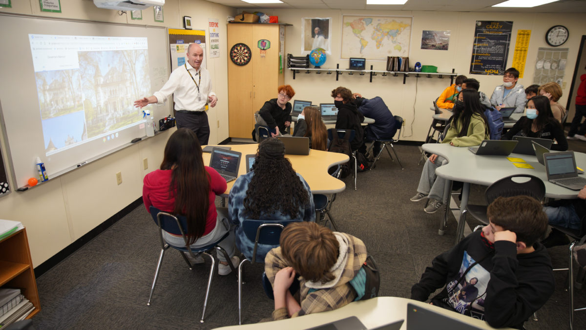 Utah Gov. Spencer Cox served as a substitute 8th grade history teacher on Tuesday at West Lake STEM Junior High School.