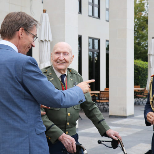 Col. Halvorsen visiting the German Ambassador in 2019.