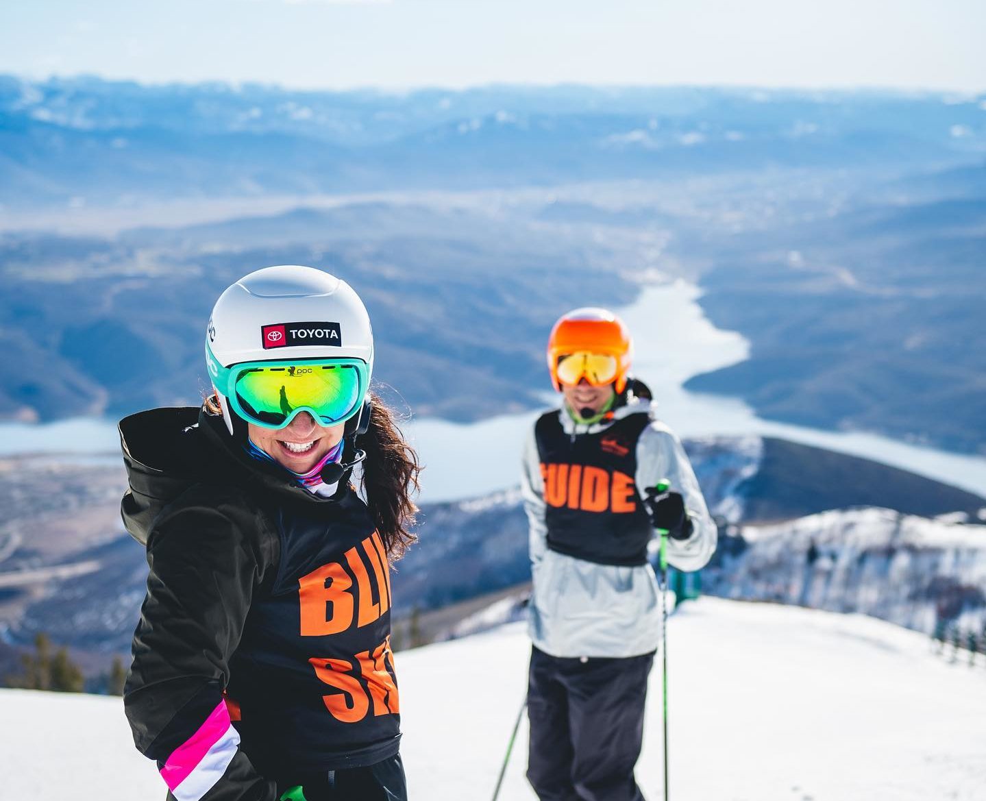 Danelle and Rob Umstead at Deer Valley before becoming Opening Ceremony USA flag bearers at the Beijing 2022 Paralympics.