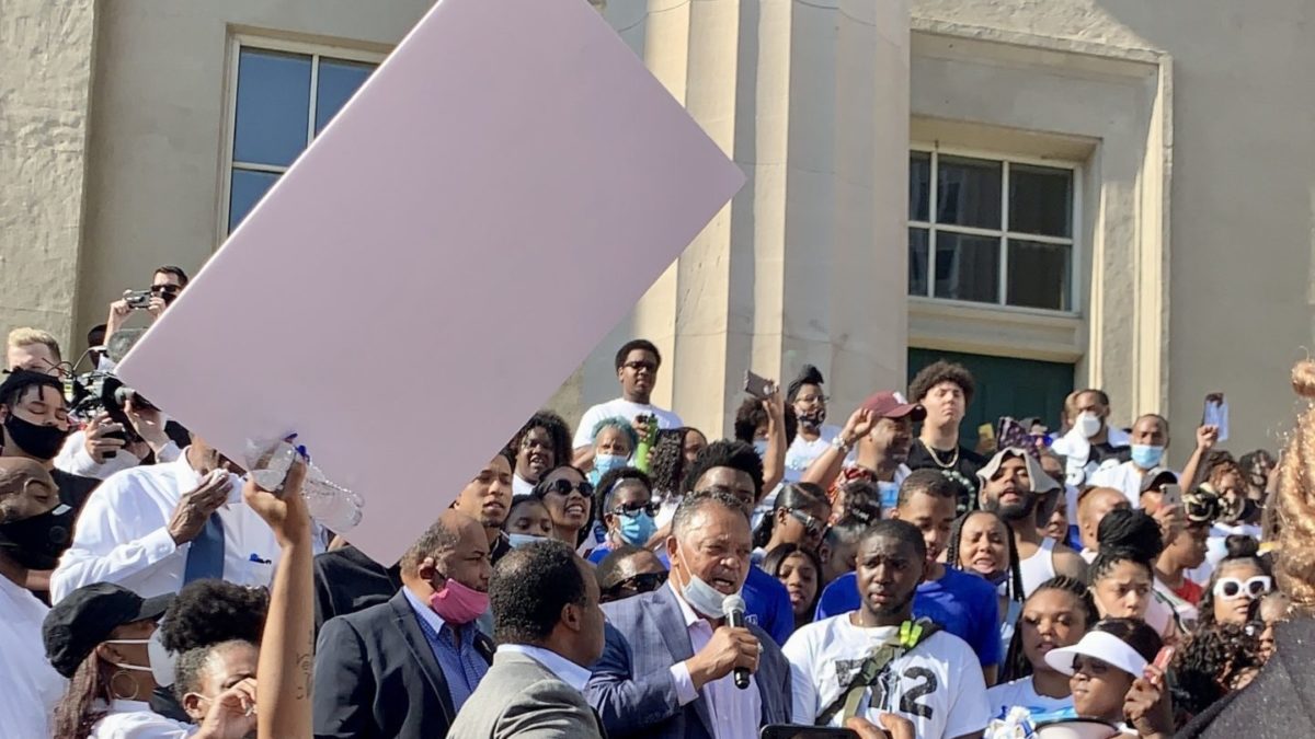 Jesse Jackson speaks at Breonna Taylor's vigil in Louisville, Kentucky in 2020. Tensions grew over Taylor's death at the hands of the police following the George Floyd protests that sparked a nationwide reckoning over racism.