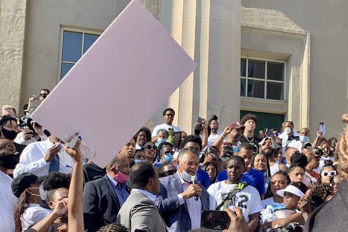 Jesse Jackson speaks at Breonna Taylor's vigil in Louisville, Kentucky in 2020. Tensions grew over Taylor's death at the hands of the police following the George Floyd protests that sparked a nationwide reckoning over racism.