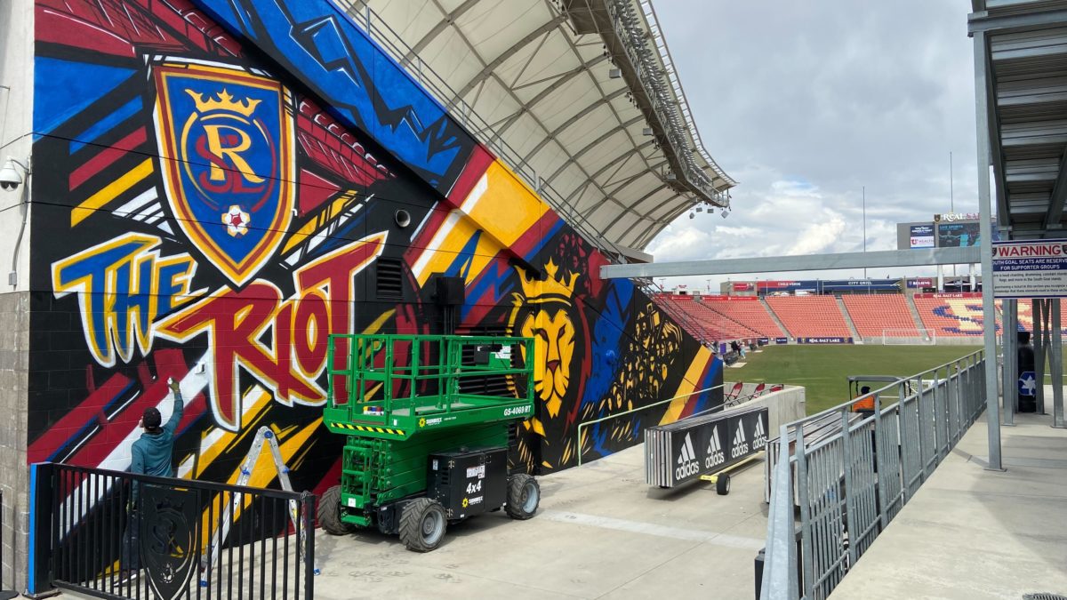Rio Tinto Stadiums new "RioT" mural.