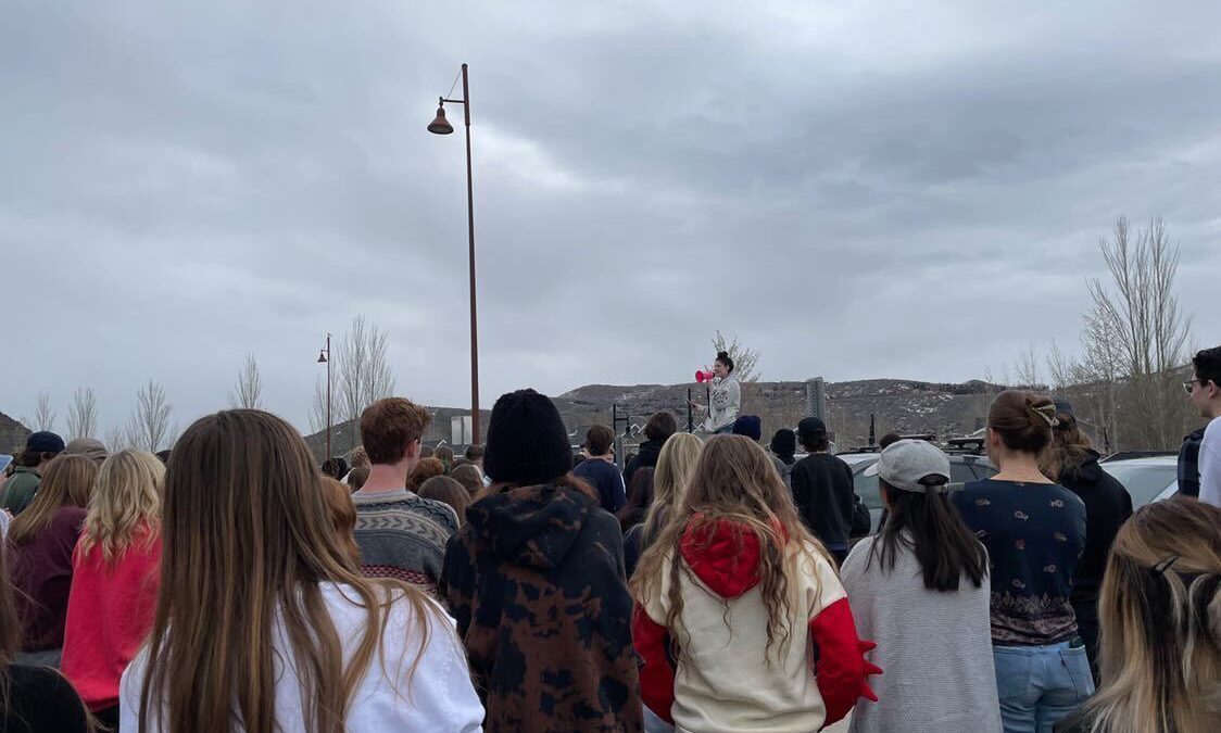 Park City High School students walked out of school on Thursday to protest nationwide anti-LGBTQ legislation.