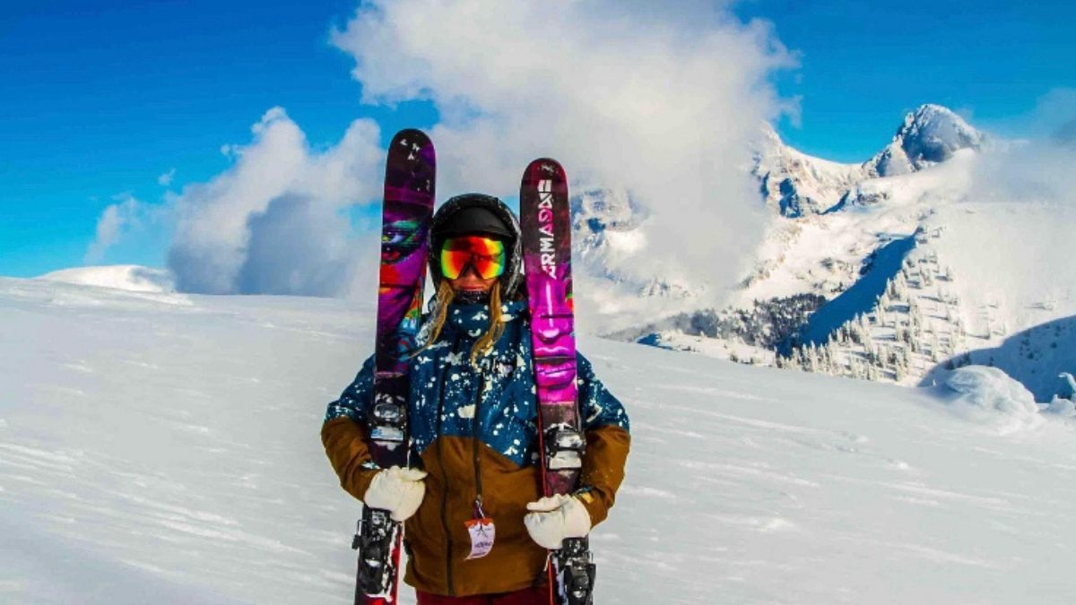 Mikayla Willis on a bluebird day in the mountains.