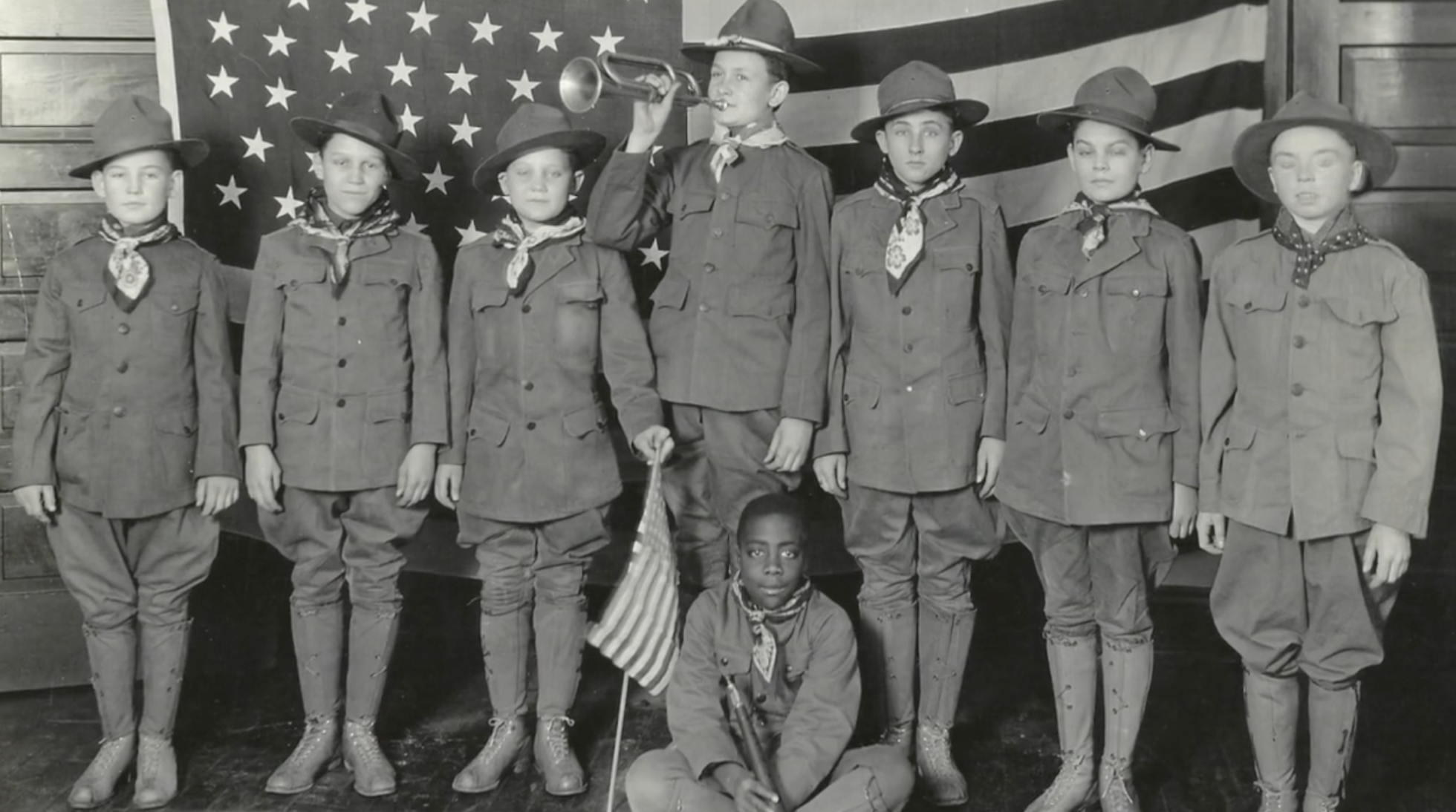 Charles Kenworthy (second from the right) and Father Flanagan's original boys troupe traveled around the country to promote and raise funds for the Boys Town orphanage.