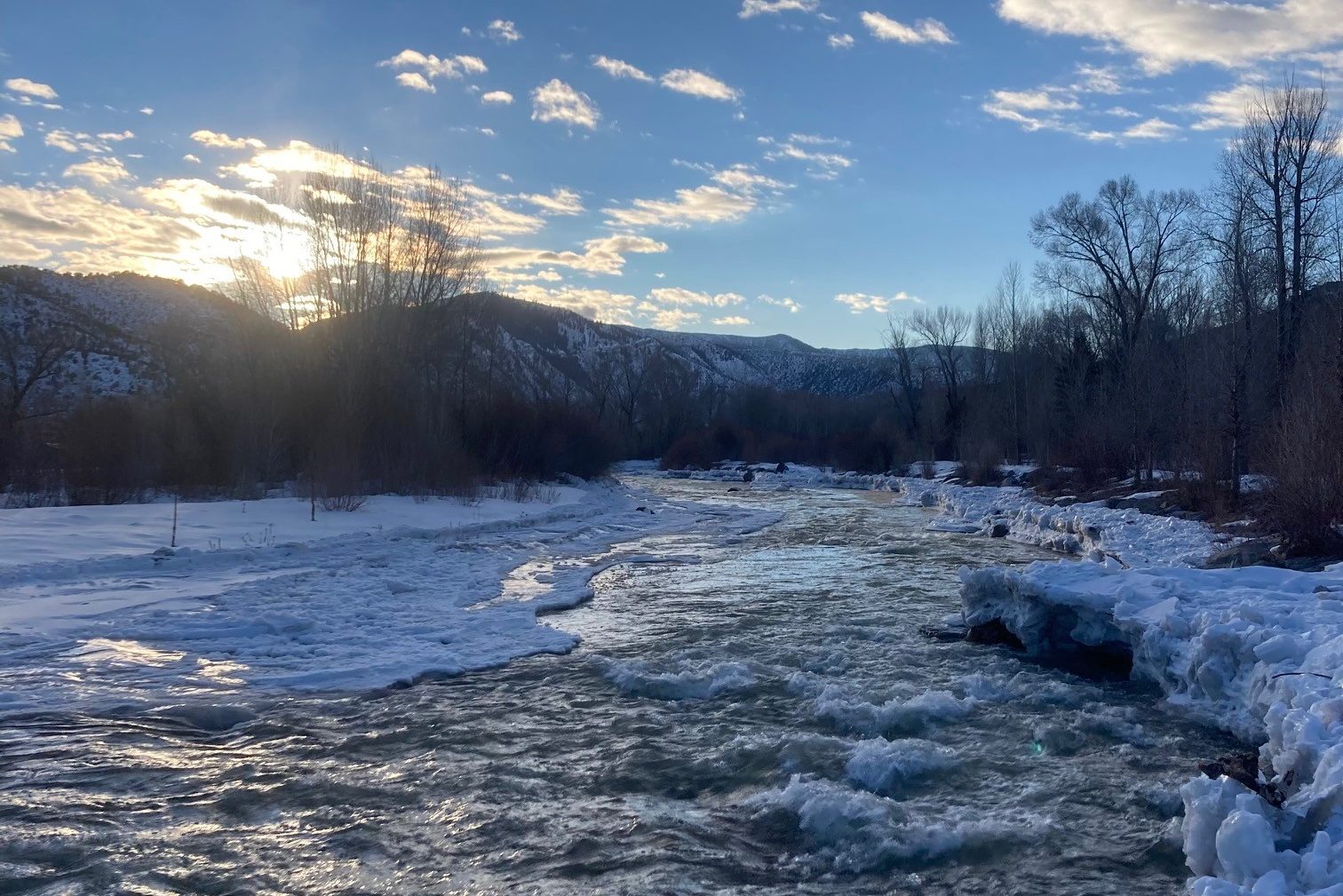 The Roaring Fork River in Aspen, Colorado.