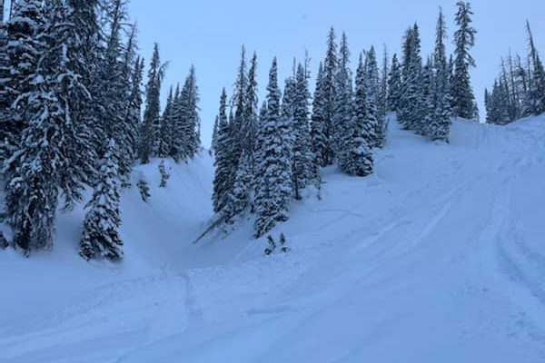 The aftermath of the avalanche near Whitney Reservoir.