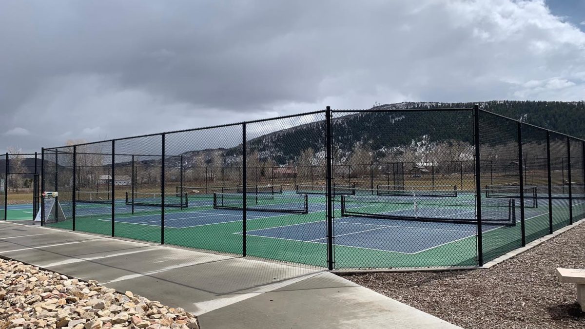 The tennis courts at Willow Creek Park.