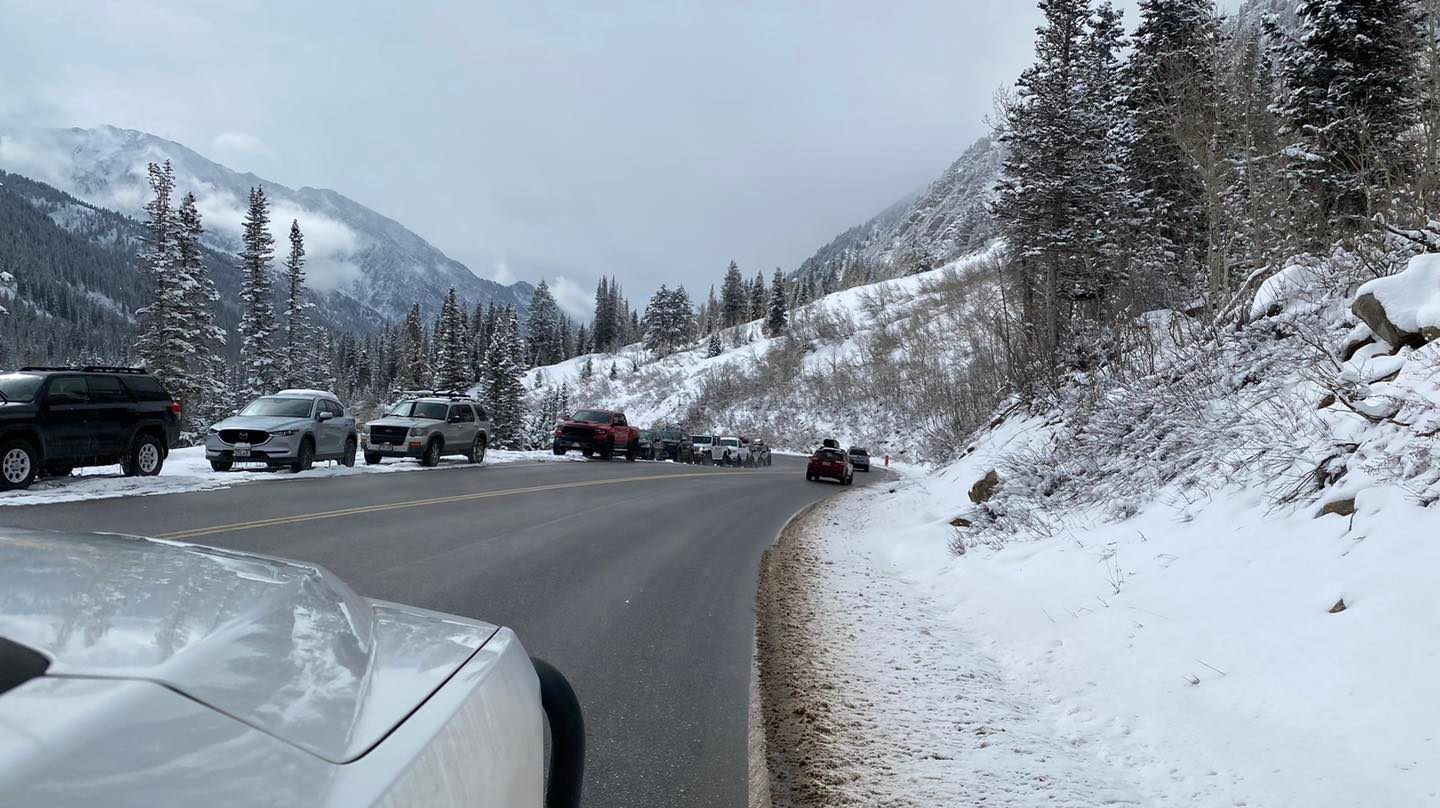 Uphill traffic was restricted on Sunday morning due to congestion.