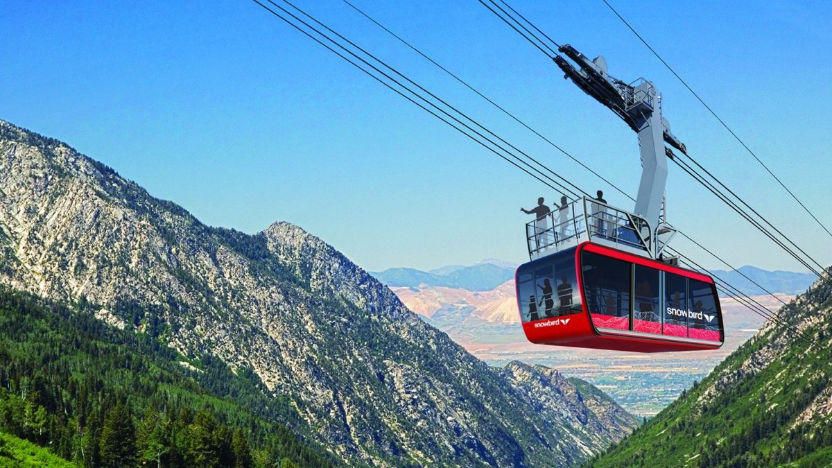 A rendering of Snowbird's new aerial tram cabins.