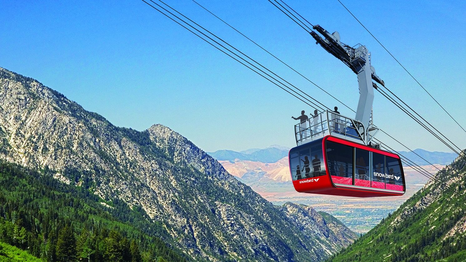 A rendering of Snowbird's new aerial tram cabins.