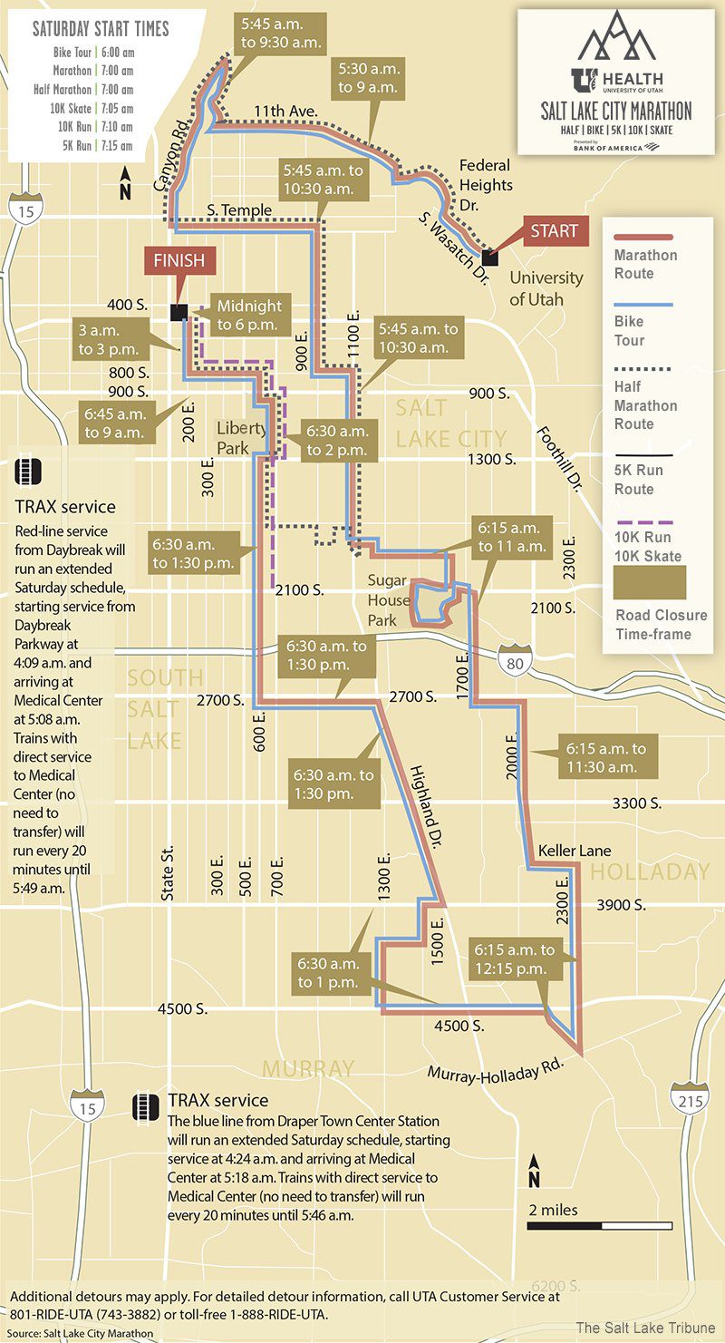 Anyone living, working, or visiting Salt Lake City can expect significant and potentially lengthy road closures as participants and spectators navigate the Salt Lake City Marathon.