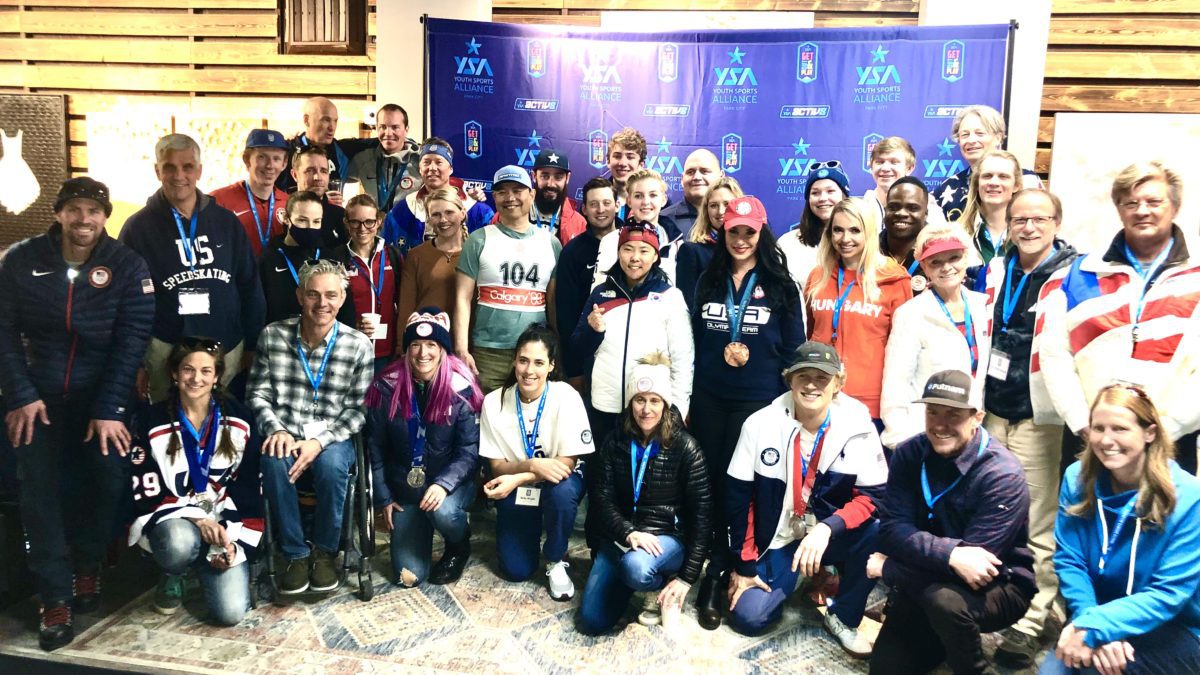 Youth Sports Alliance's Olympic parade down Main St. gathered these 36 Olympians including speedskater Casey Dawson who just won a gold this weekend in Salt Lake City's World Cup.