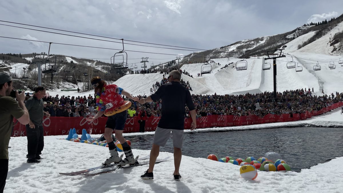 The winner of 'Best Skim' made it all the way across the pond, which was the largest in Park City Mountain Pond Skim history